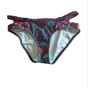 Xhilaration Aztec Cutout Full Coverage Bikini Bottoms Size Small